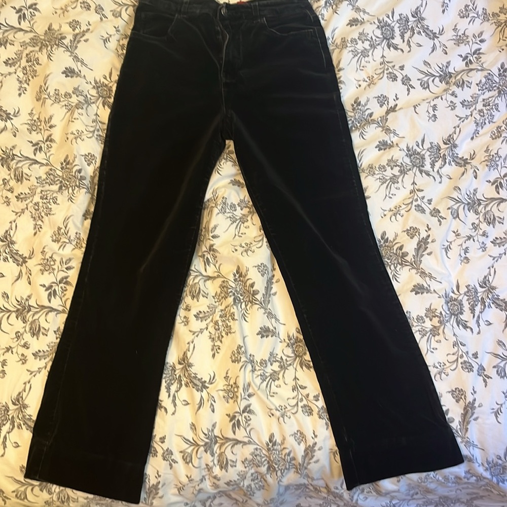 Black velvet pants